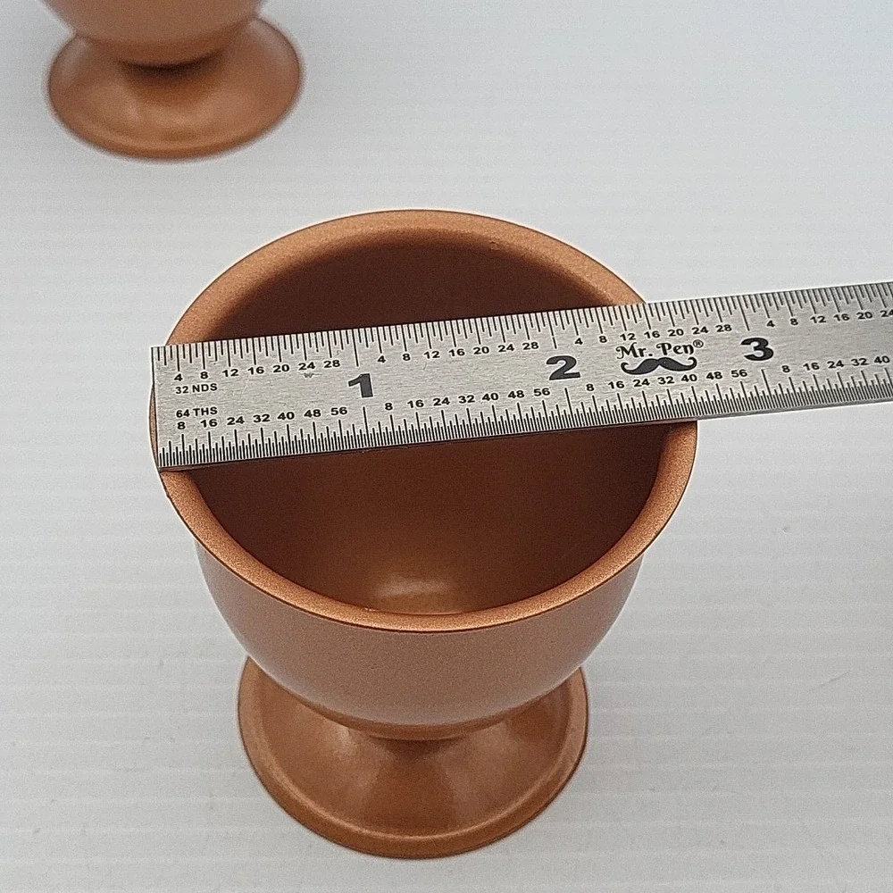Vintage Metallic Copper Colored Pedestal‎ Non-Food Set of 3 Cups